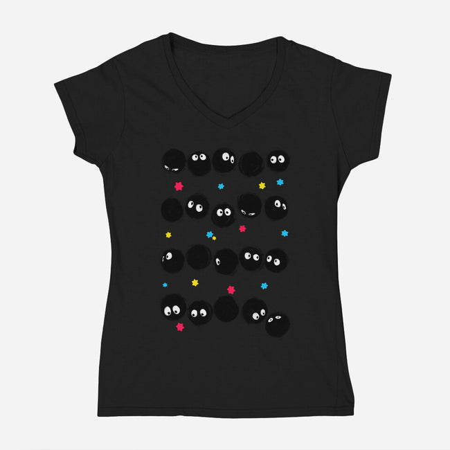 Susuwatari Stripes-womens v-neck tee-BlancaVidal