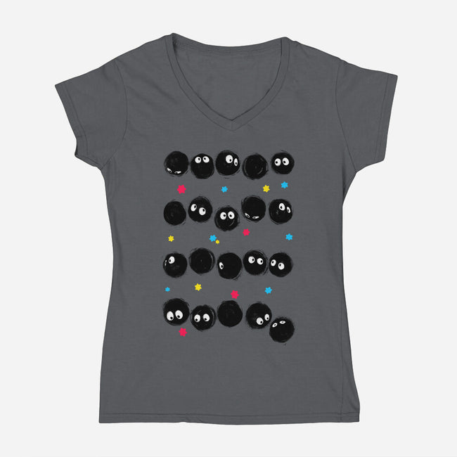 Susuwatari Stripes-womens v-neck tee-BlancaVidal