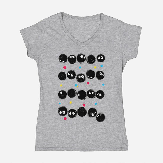 Susuwatari Stripes-womens v-neck tee-BlancaVidal