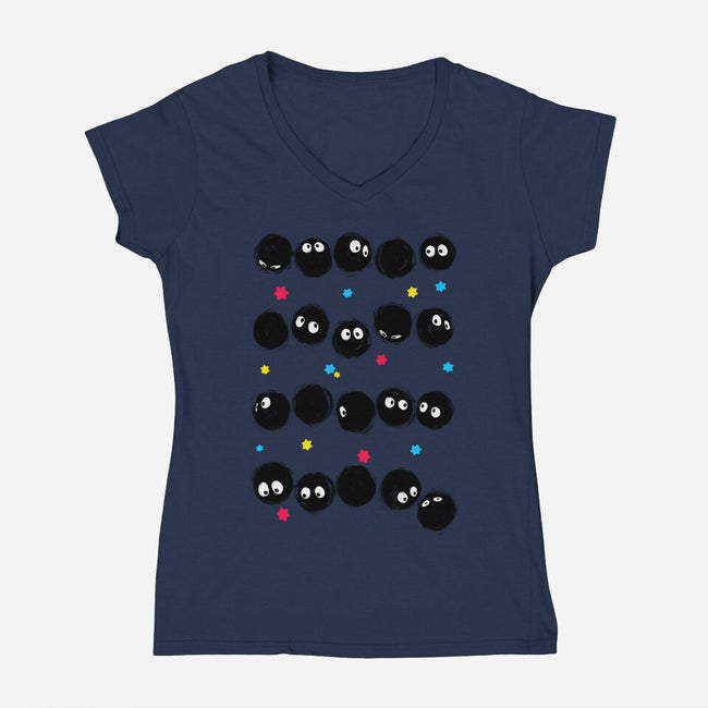 Susuwatari Stripes-womens v-neck tee-BlancaVidal