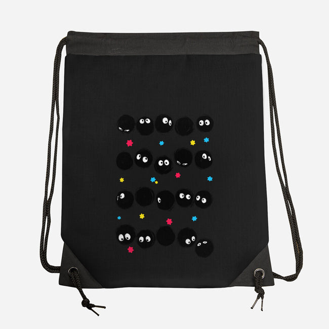 Susuwatari Stripes-none drawstring bag-BlancaVidal