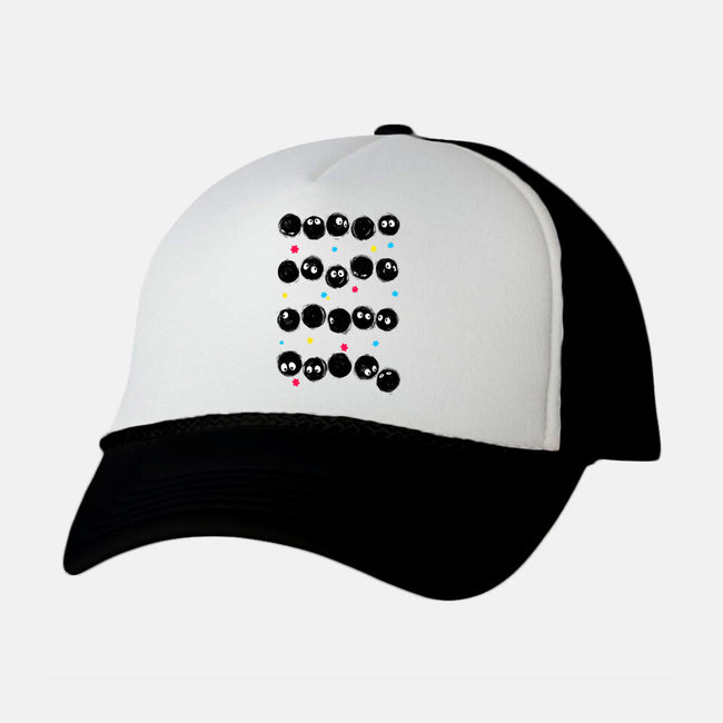 Susuwatari Stripes-unisex trucker hat-BlancaVidal