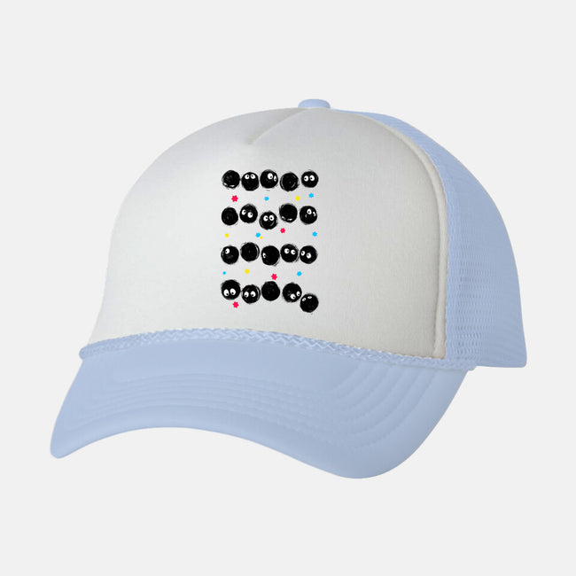 Susuwatari Stripes-unisex trucker hat-BlancaVidal