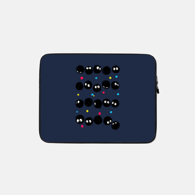 Susuwatari Stripes-none zippered laptop sleeve-BlancaVidal