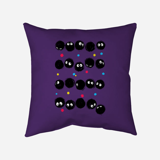 Susuwatari Stripes-none removable cover throw pillow-BlancaVidal