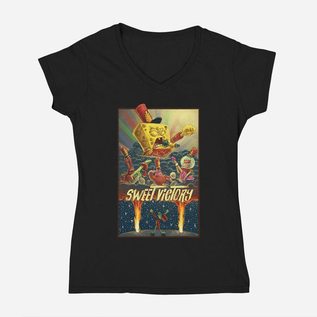 Sweet Victory-womens v-neck tee-artofvelazquez