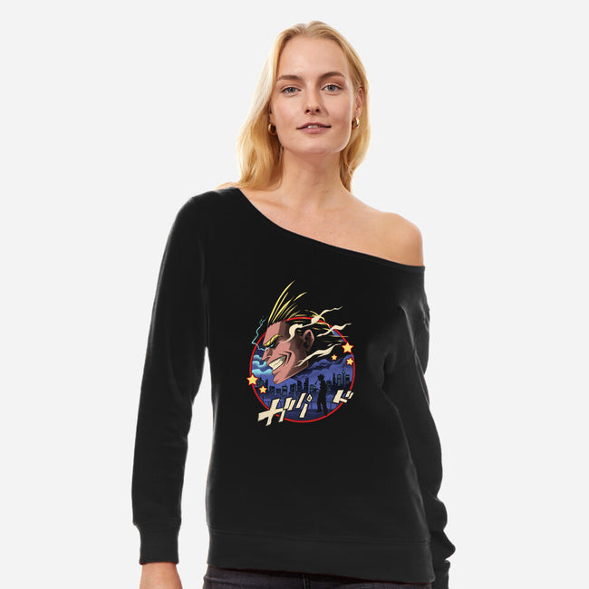 Symbol of Peace-womens off shoulder sweatshirt-vp021