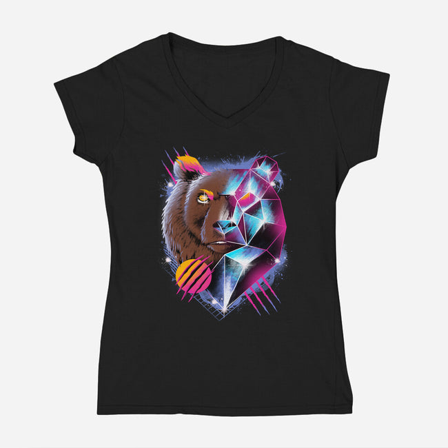 RAD BEAR-womens v-neck tee-vp021