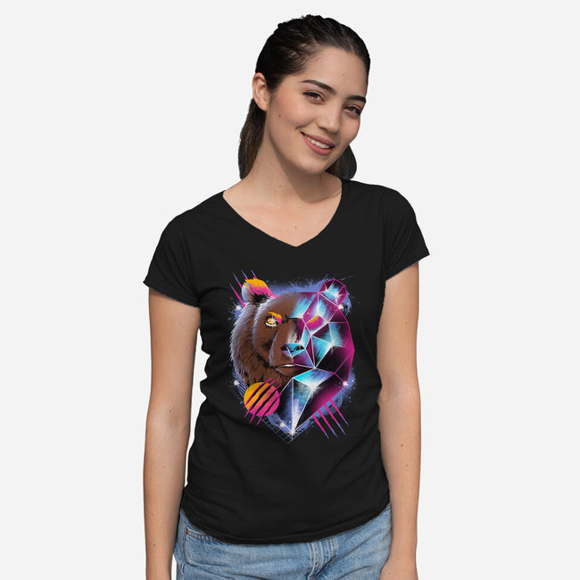 RAD BEAR-womens v-neck tee-vp021