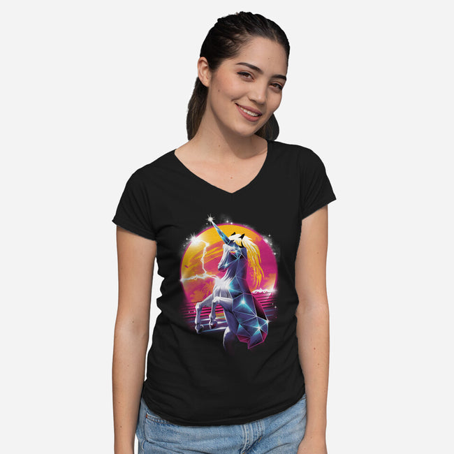 Rad Unicorn-womens v-neck tee-vp021