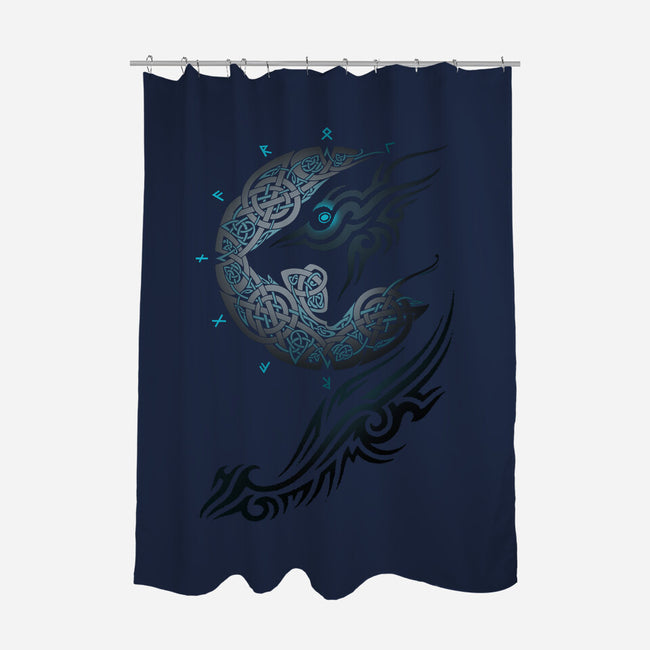 Ragnarok Moon-none polyester shower curtain-RAIDHO
