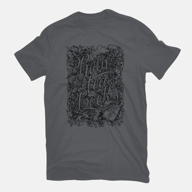 Rain, Tea, & Books-womens basic tee-MedusaD