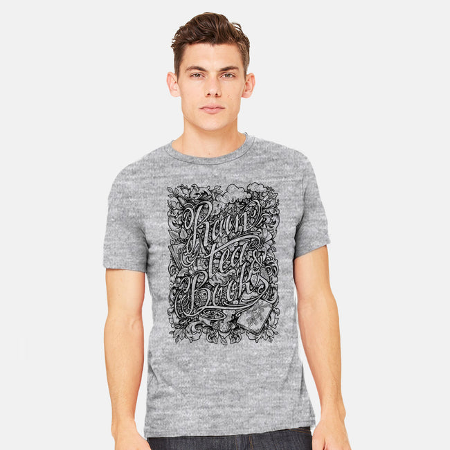 Rain, Tea, & Books-mens heavyweight tee-MedusaD