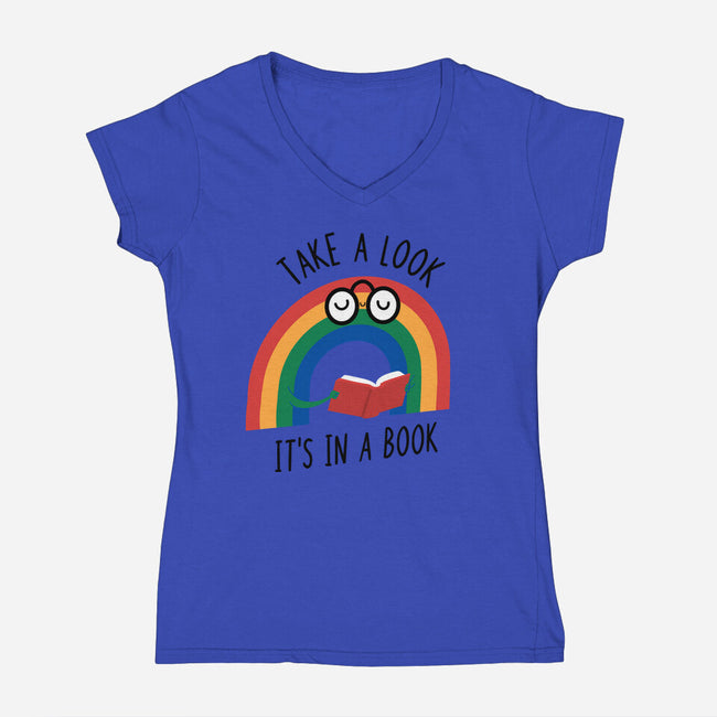 Rainbow Reader-womens v-neck tee-wearviral