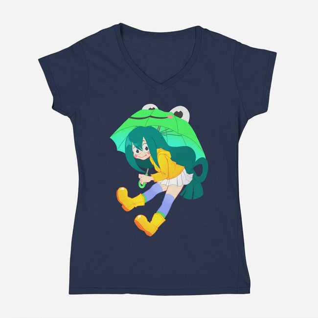 Rainy Season Hero-womens v-neck tee-Nerdy Mandy