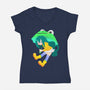 Rainy Season Hero-womens v-neck tee-Nerdy Mandy