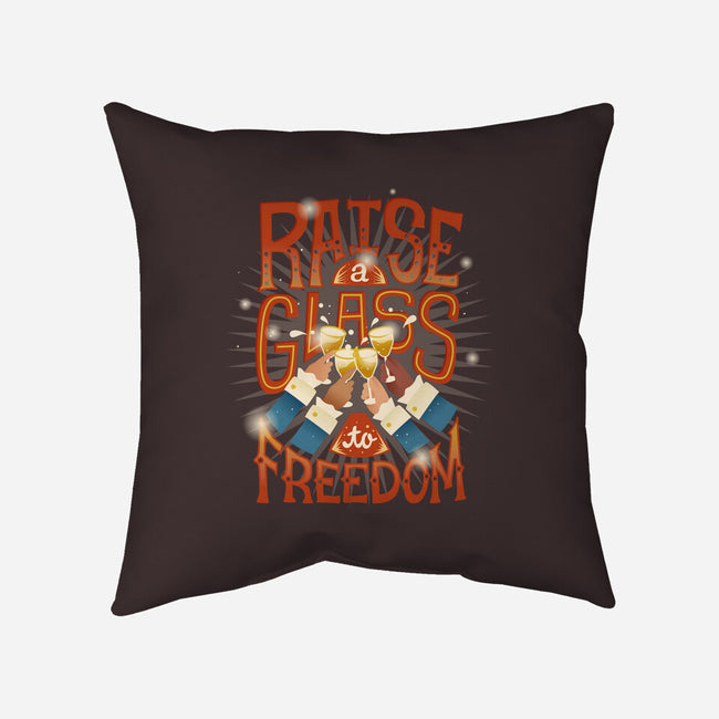 Raise A Glass To Freedom-none removable cover w insert throw pillow-risarodil