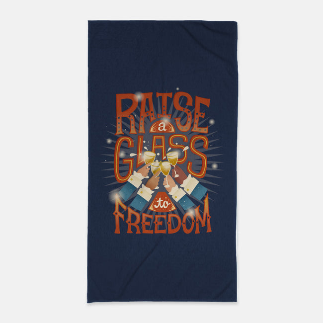 Raise A Glass To Freedom-none beach towel-risarodil