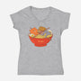 Ramen and Cats-womens v-neck tee-ppmid