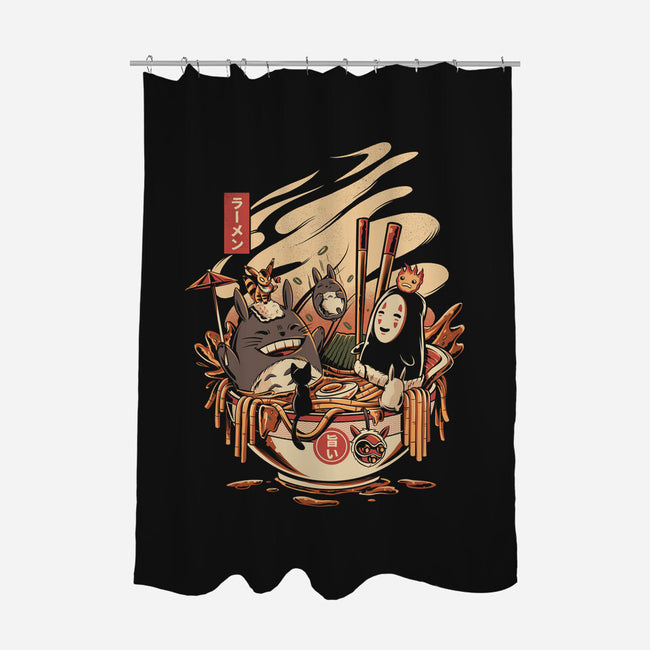 Ramen Pool Party-none polyester shower curtain-ilustrata