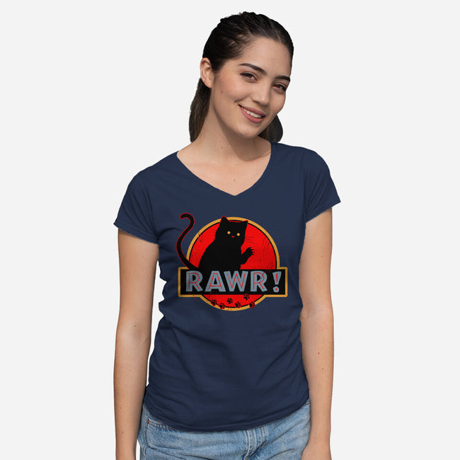 RAWR-womens v-neck tee-Crumblin' Cookie