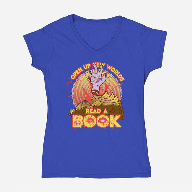 Read a Damned Book-womens v-neck tee-kgullholmen