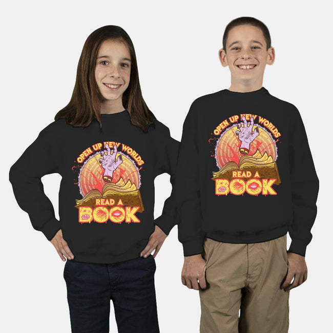 Read a Damned Book-youth crew neck sweatshirt-kgullholmen