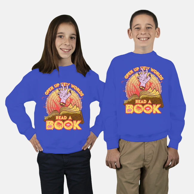 Read a Damned Book-youth crew neck sweatshirt-kgullholmen