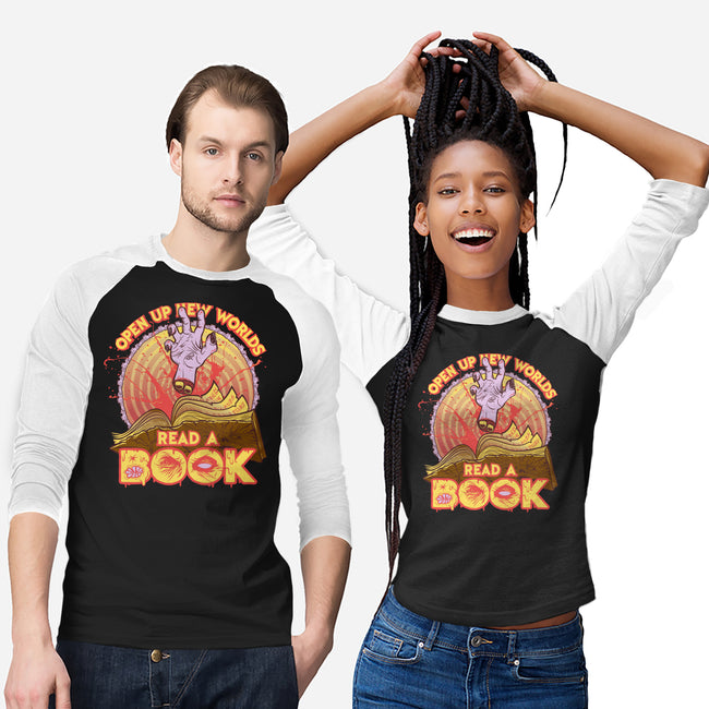 Read a Damned Book-unisex baseball tee-kgullholmen