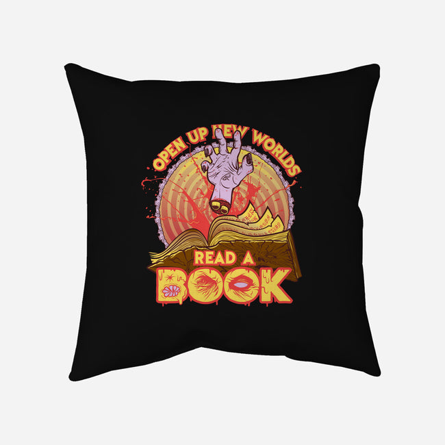 Read a Damned Book-none removable cover w insert throw pillow-kgullholmen