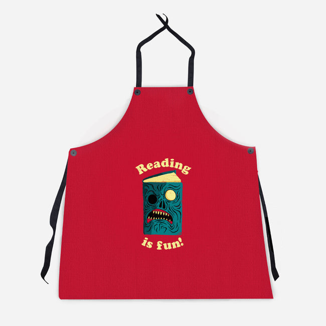 Reading is Fun-unisex kitchen apron-DinoMike