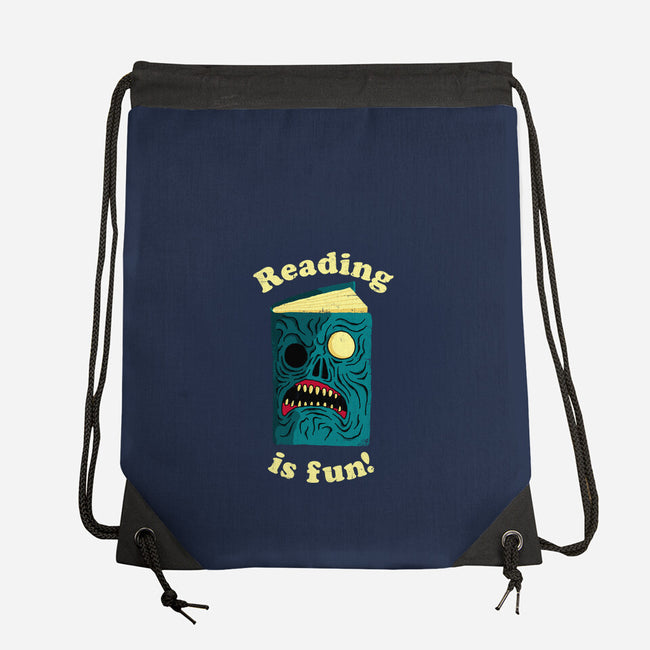 Reading is Fun-none drawstring bag-DinoMike