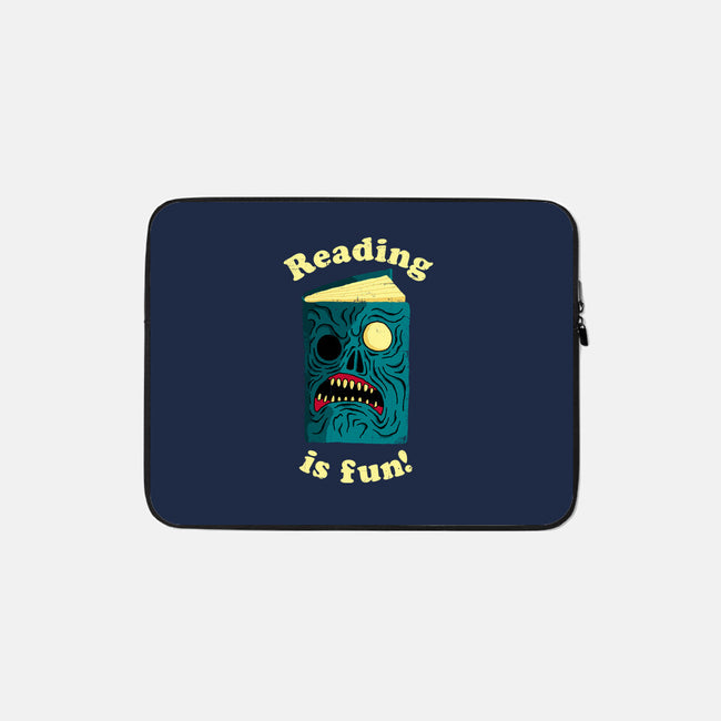 Reading is Fun-none zippered laptop sleeve-DinoMike