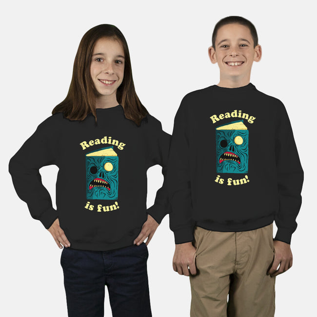 Reading is Fun-youth crew neck sweatshirt-DinoMike