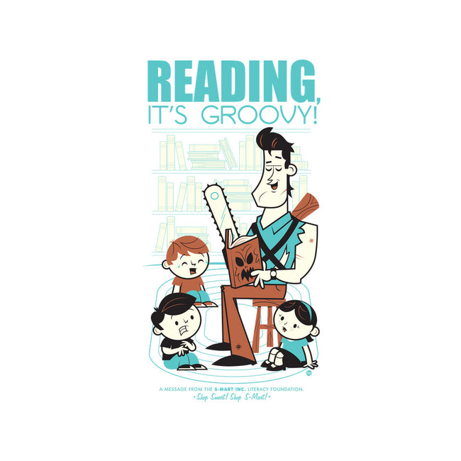Reading is Groovy-none polyester shower curtain-Dave Perillo