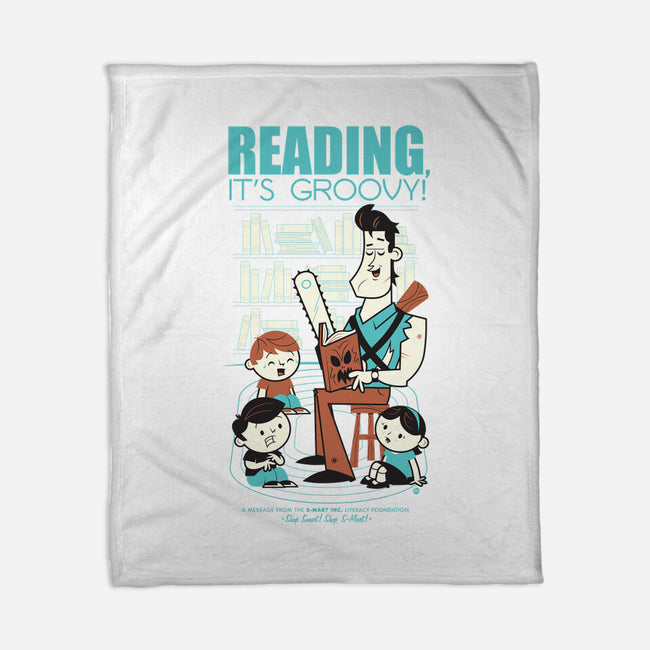 Reading is Groovy-none fleece blanket-Dave Perillo