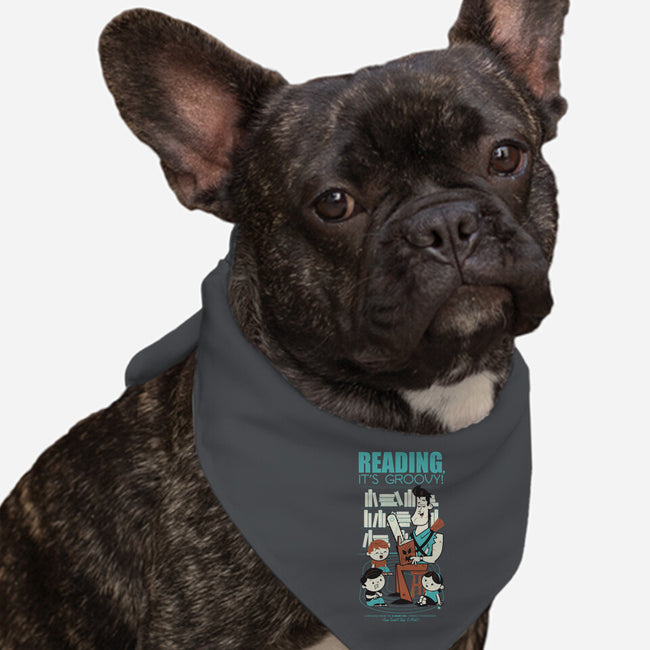 Reading is Groovy-dog bandana pet collar-Dave Perillo