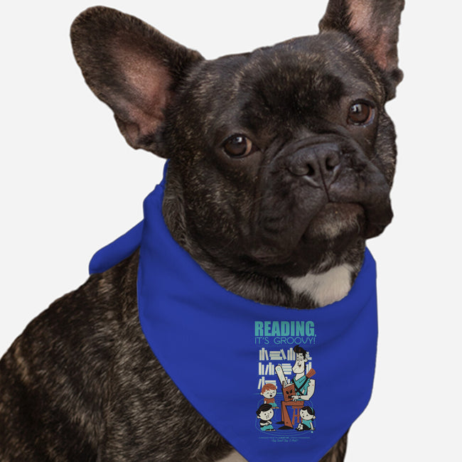 Reading is Groovy-dog bandana pet collar-Dave Perillo