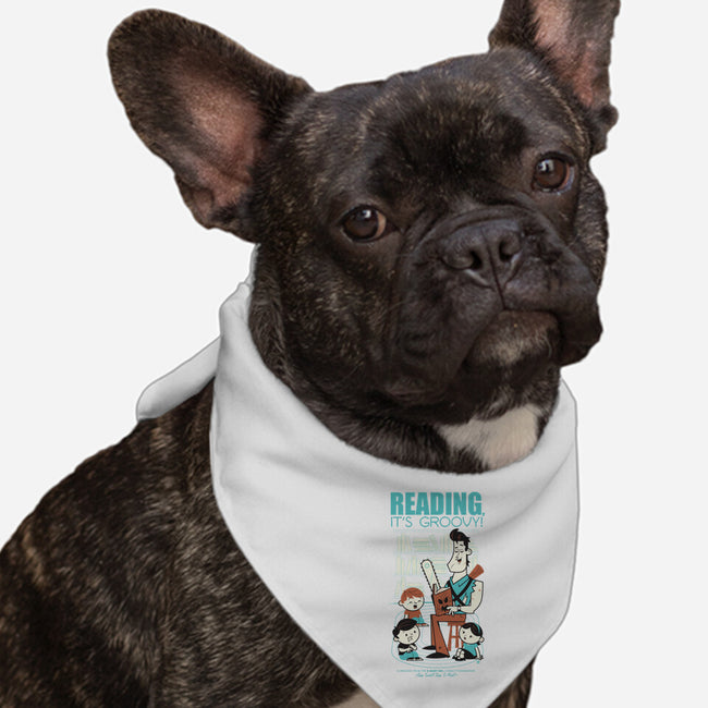 Reading is Groovy-dog bandana pet collar-Dave Perillo