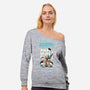 Reading is Groovy-womens off shoulder sweatshirt-Dave Perillo