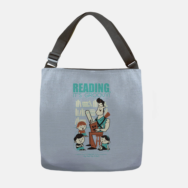 Reading is Groovy-none adjustable tote-Dave Perillo