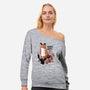 Red Fox-womens off shoulder sweatshirt-xMorfina