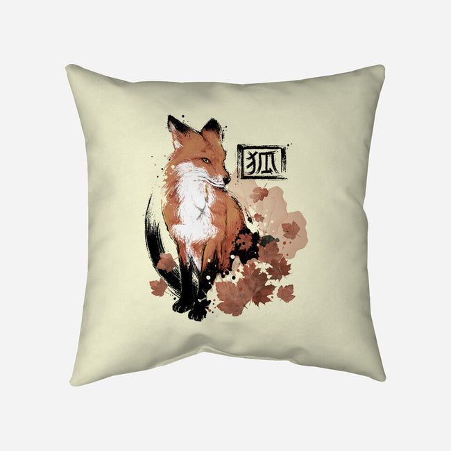 Red Fox-none non-removable cover w insert throw pillow-xMorfina