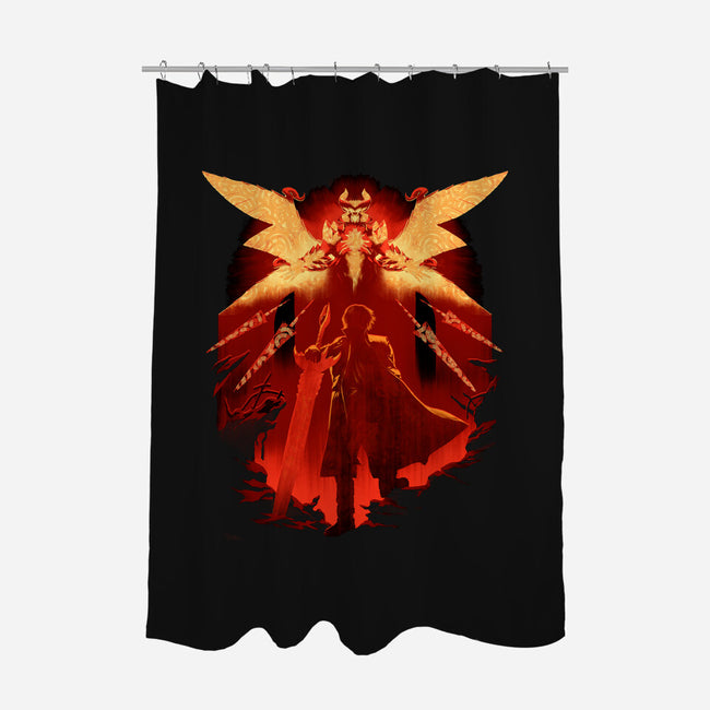 Red Hunter-none polyester shower curtain-max58