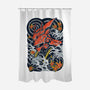 Red Mecha Ink-none polyester shower curtain-Snapnfit