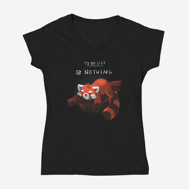 Red Panda Day-womens v-neck tee-BlancaVidal