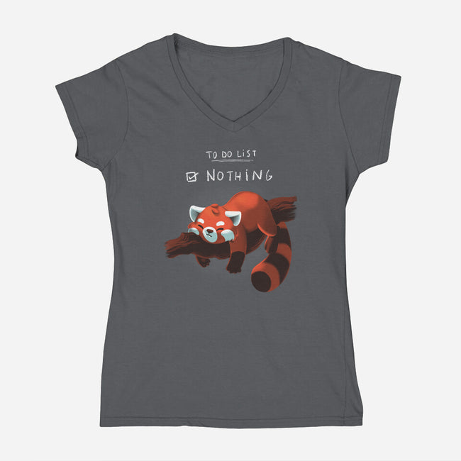 Red Panda Day-womens v-neck tee-BlancaVidal
