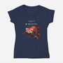 Red Panda Day-womens v-neck tee-BlancaVidal