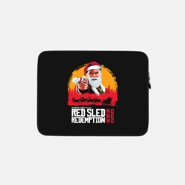 Red Sled Redemption-none zippered laptop sleeve-Wheels