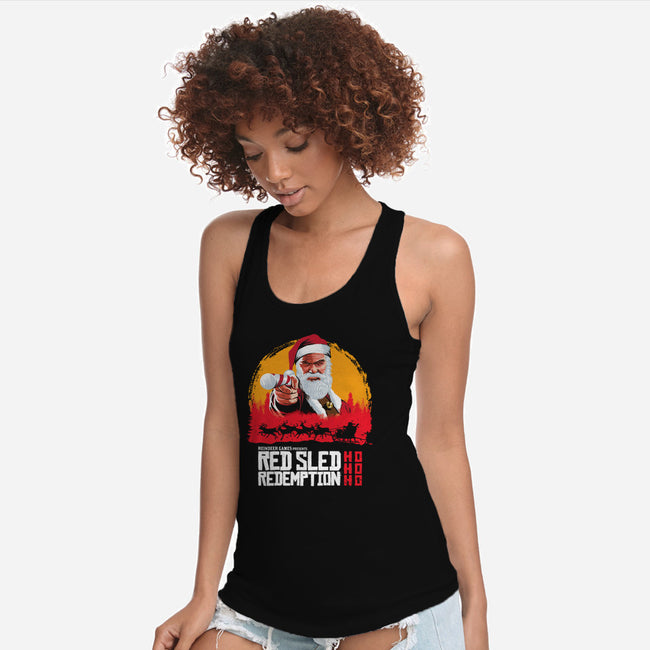 Red Sled Redemption-womens racerback tank-Wheels